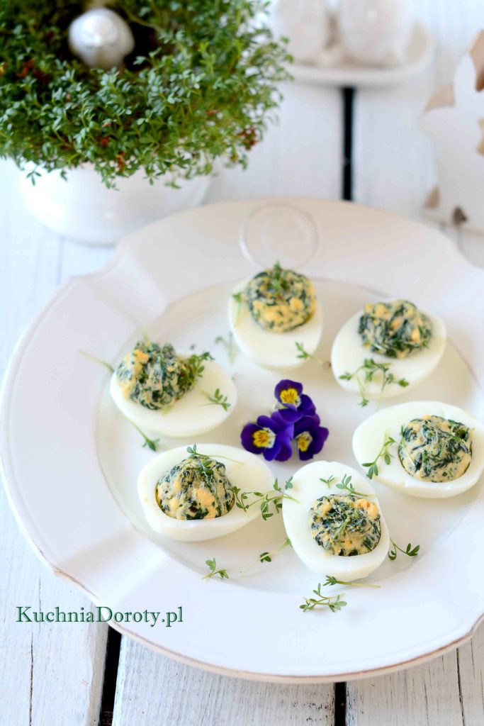Jajka Faszerowane Szpinakiem