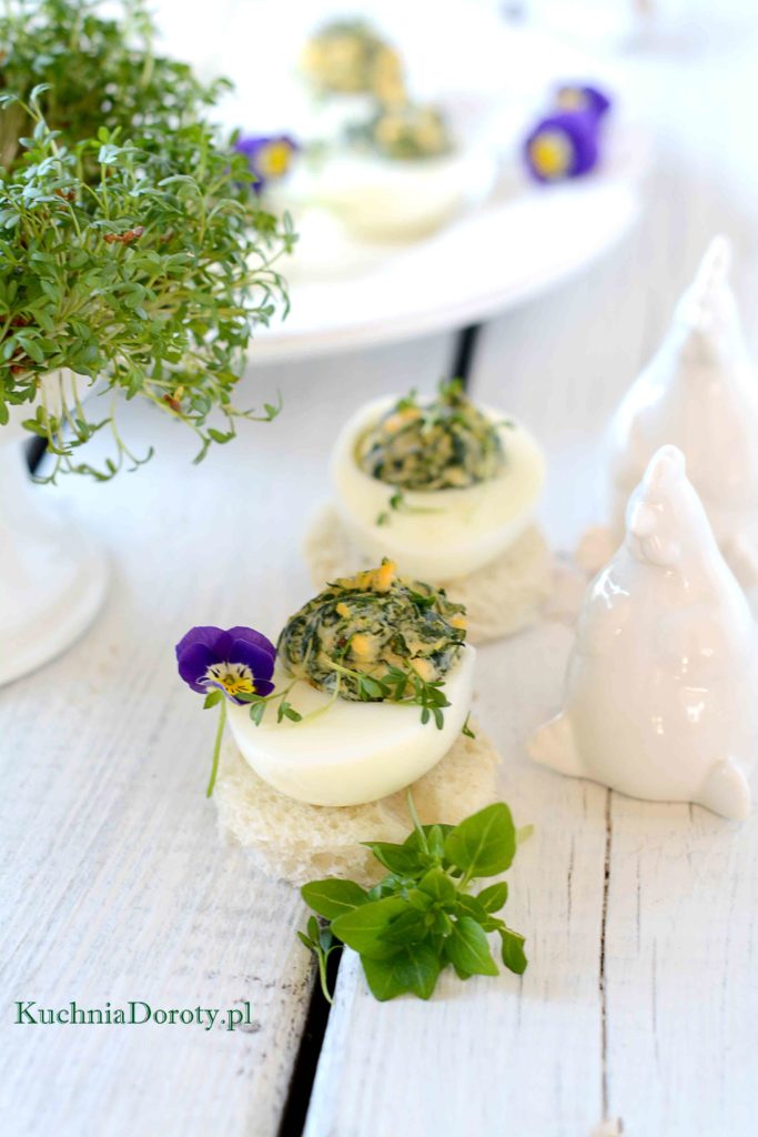 Jajka Faszerowane Szpinakiem